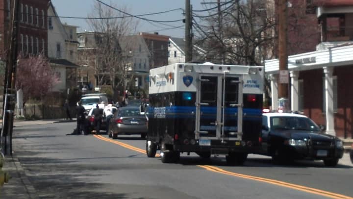 No shots were fired during a standoff on Stillwater Avenue in Stamford Wednesday afternoon, police say. 