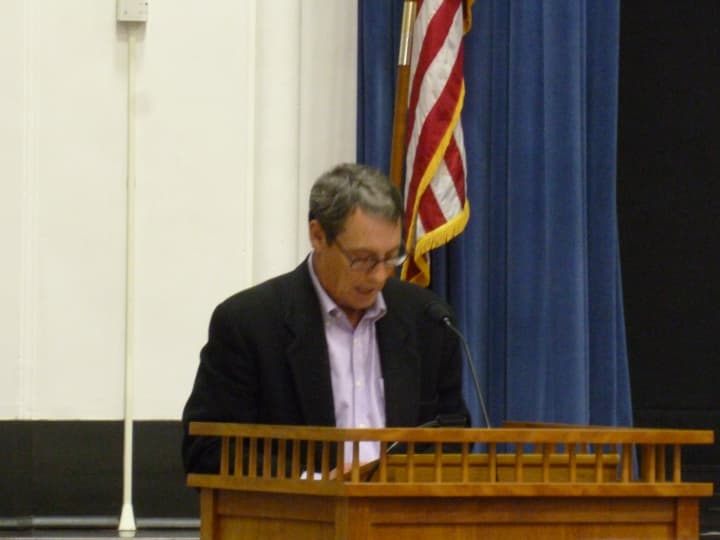 Darien Representative Town Meeting member Bruce Orr, chairman of the RTM&#x27;s Finance &amp; Budget Committee, during Monday night&#x27;s meeting. The RTM set next year&#x27;s spending plan at $125.69 million and the mill rate at 13.17 mills.