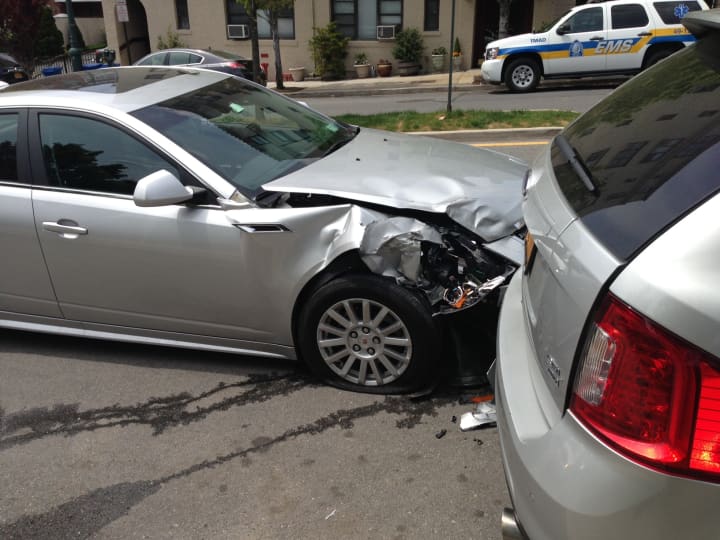 An 84-year-old man had a stroke while driving on Myrtle Boulevard in Larchmont Tuesday and crashed into a parked car, police said.