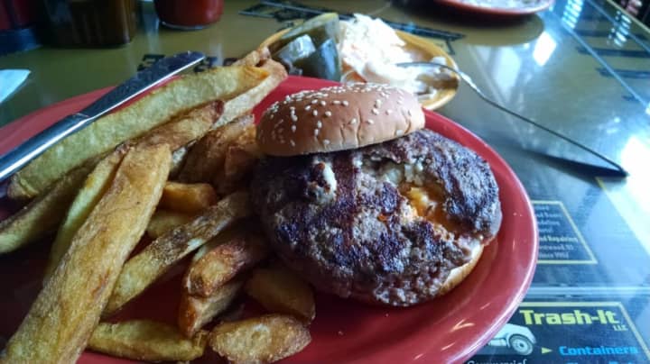A stuffed burger at The Iron Horse in Westwood.