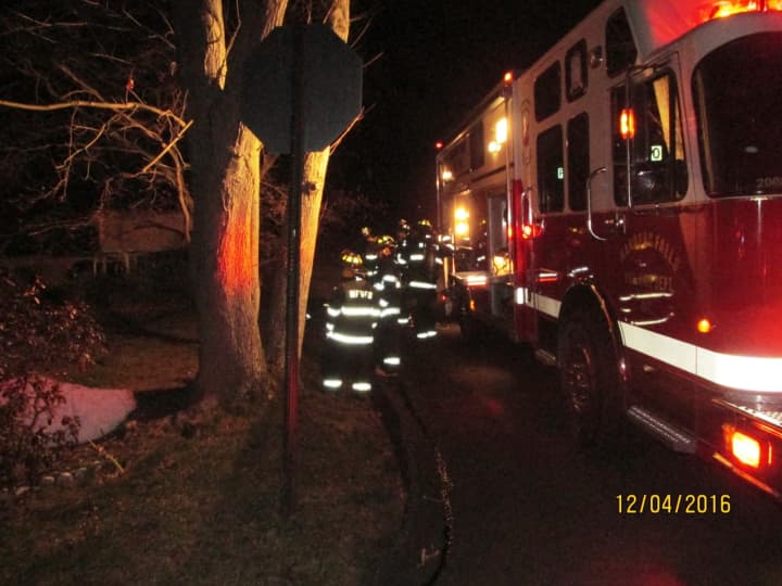 The staging area early Sunday morning at Shore Lane in Lake Baldwin.