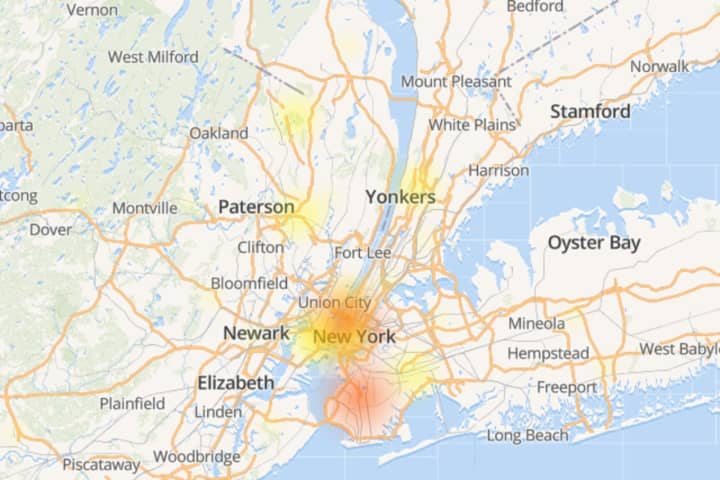 Bergen, Passaic, Hudson and Westchester were among those area counties most affected.