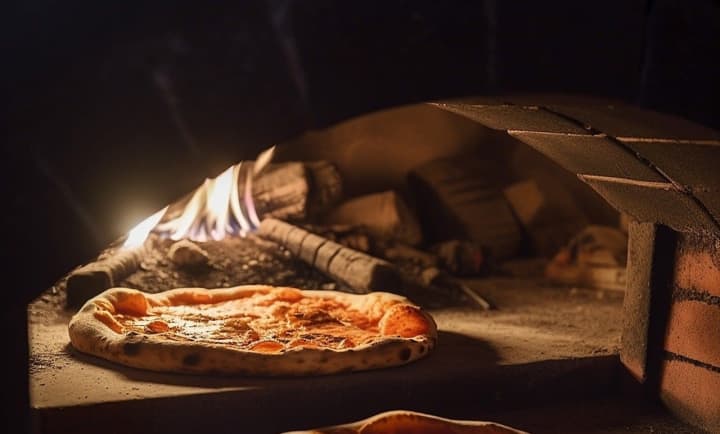 Wood-fired pizza (stock photo).