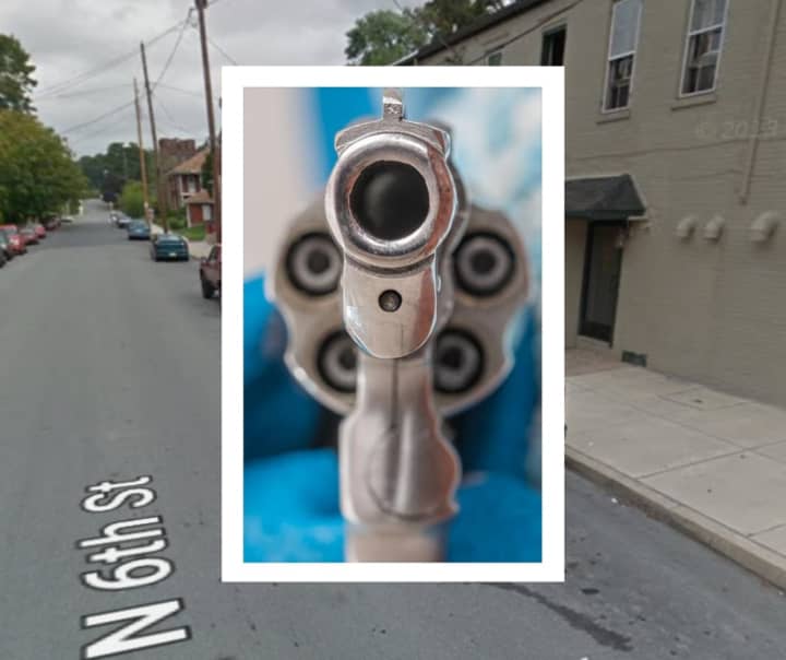 The 100 block of North 6th Street and a loaded handgun.