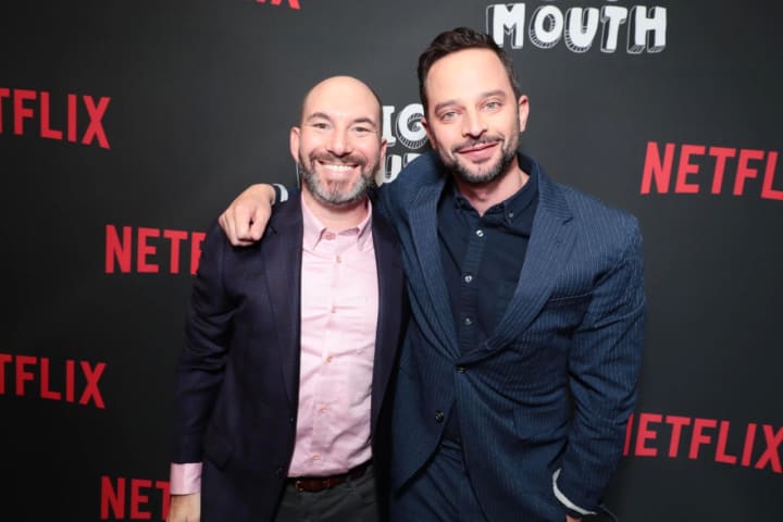 White Plains native Andrew Goldberg, left, with Rye native Nick Kroll, right of the new Netflix show, Big Mouth.