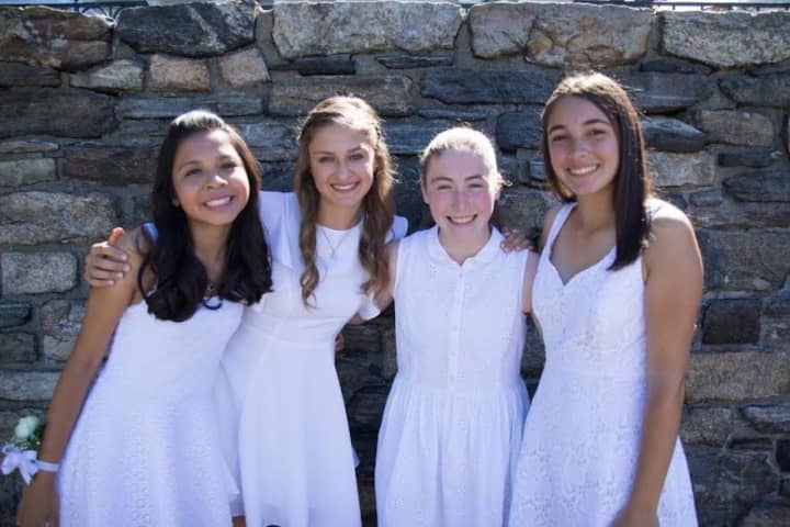 Westport residents who graduated from Ridgefield Academy are (left to right) Kayla Shah, Anna Coleman, Kyle Kirby and Caroline Rispoli.
