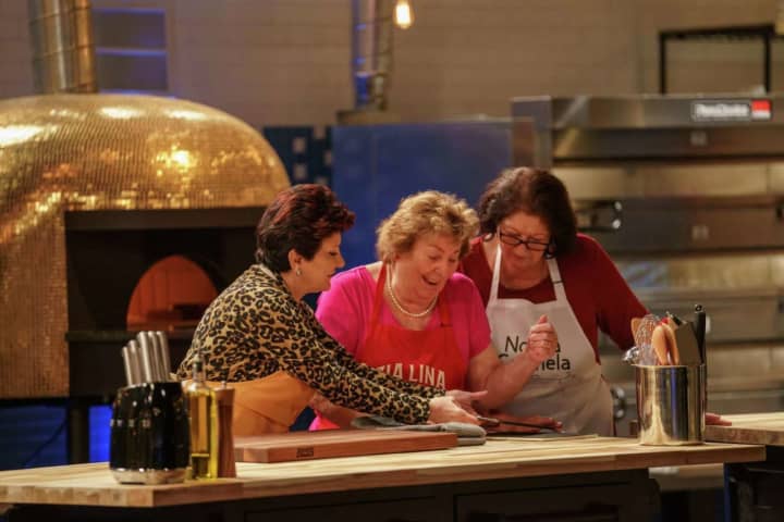 Southbury&#x27;s Antoinette Capodicci (left) competing on the new Hulu series, Best in Dough.