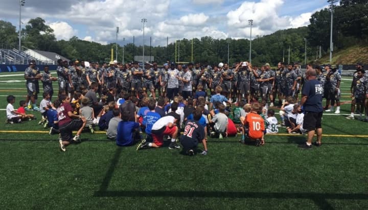 Tri-state football players flocked to campus for Pace&#x27;s annual football camp.