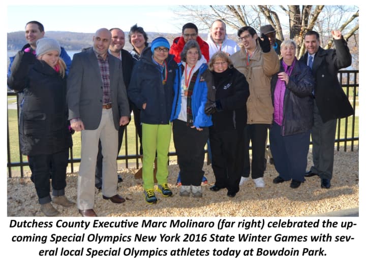 Dutchess County Executive Marc Molinaro Tuesday met with Special Olympics New York President and CEO Neal J. Johnson and several local athletes at Bowdoin Park.