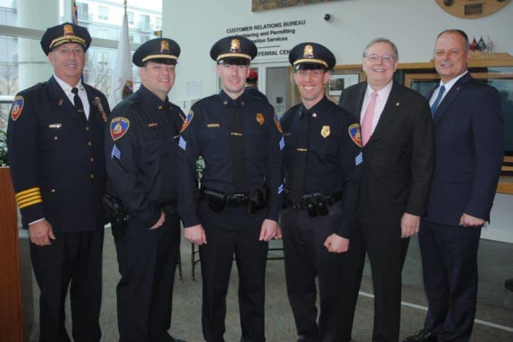 Brian Butler, Brendan Phillips and Sean Boeger were promoted to sergeant in the Stamford Police Department.