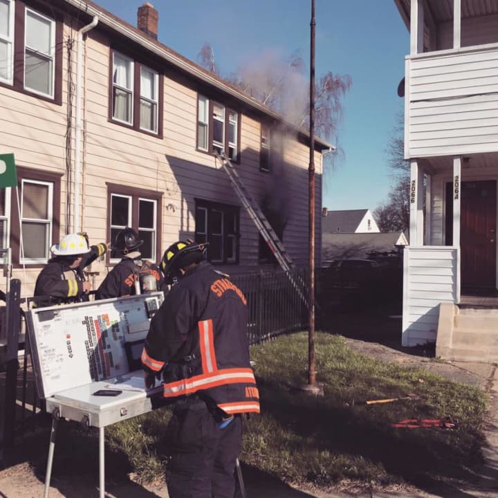 Stratford firefighters were able to douse a fire on Barnum Avenue early April 5 shortly after arriving.