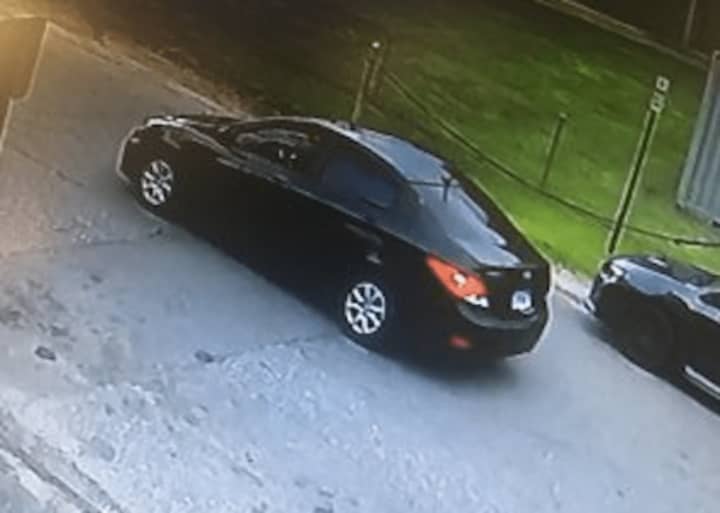Stratford police are seeking information on this dark-colored car in connection with a shooting Saturday that left one man dead and another injured.