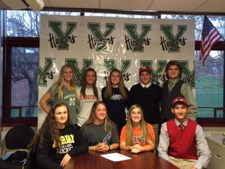 Nine student athletes from five varsity teams signed national Letters of Intent for next year.
