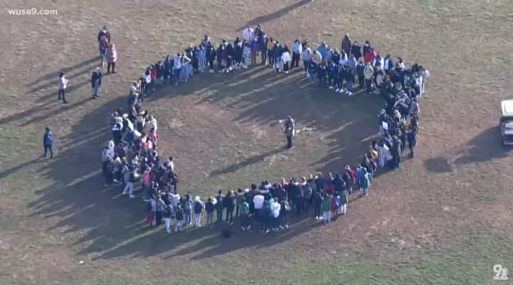 Aerial Shot Of Student Rally For Virtual Learning Due To COVID-19