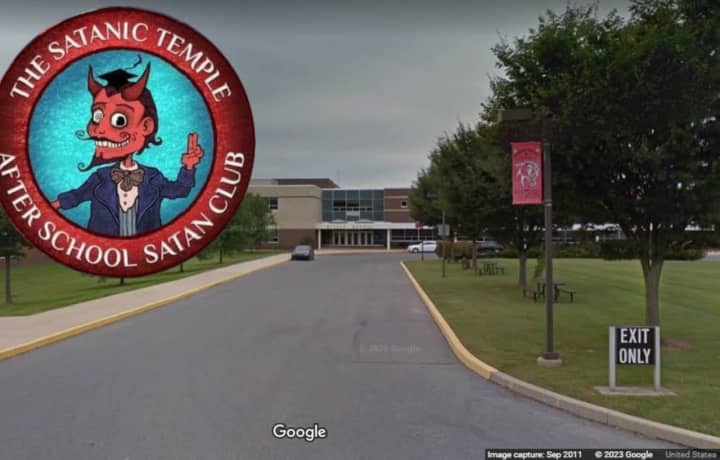 The After School Satan Club must be allowed to meet at Saucon Valley Middle School (pictured) under a preliminary injunction issued by a federal judge on Monday.