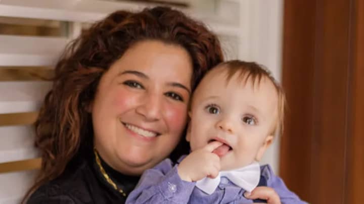 Late Farmingdale High School band director Gina Pellettiere and her 2-year-old son Joseph.