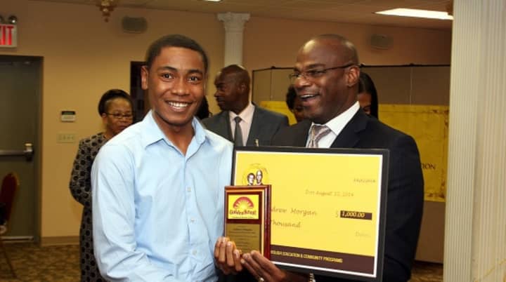 This student was a recipient of a scholarship from the Golden Krust Foundation.