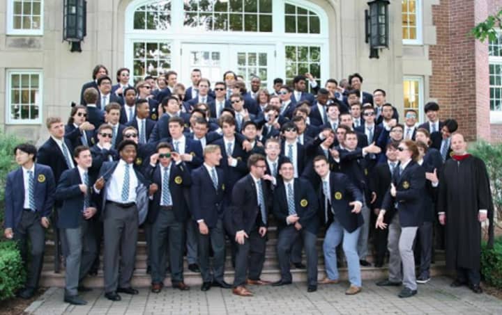 Members of Trinity-Pawling School&#x27;s Class of 2016 strike a pose after commencement exercises.