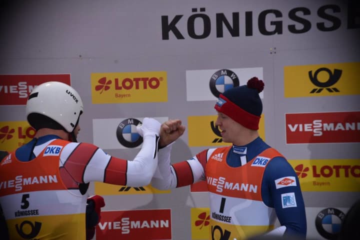 Chris Mazdzer comes in fourth and Ridgefield&#x27;s Tucker West is sixth at this past weekend&#x27;s World Luge Championships in Germany.
