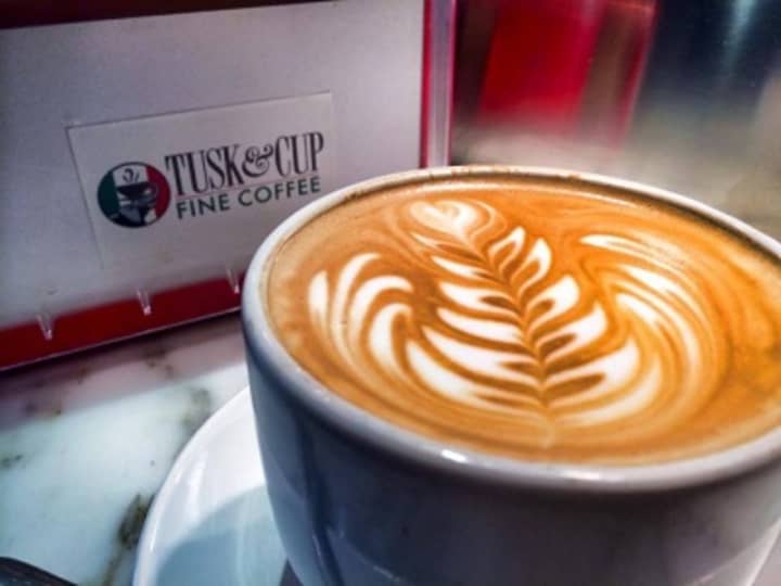 The baristas at Tusk &amp; Cup make the coffee pretty as well as tasty.