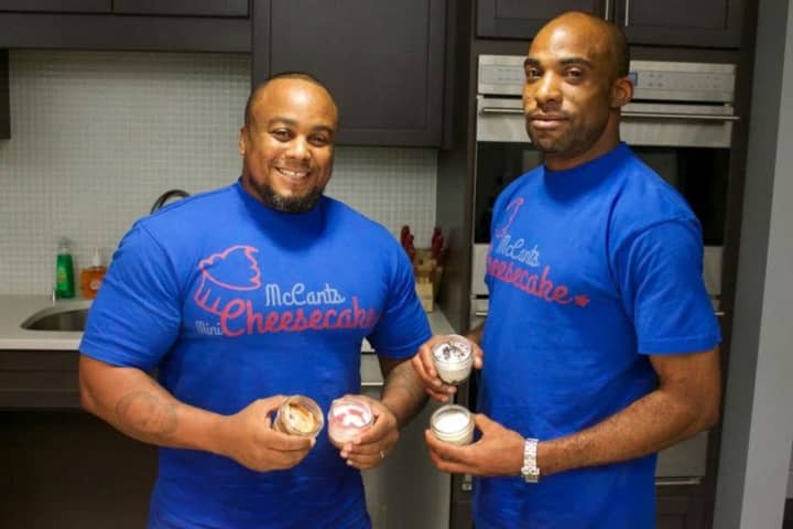 Michael McCants, right, with Henry McCants IV, left, of McCants Mini Cheesecake.