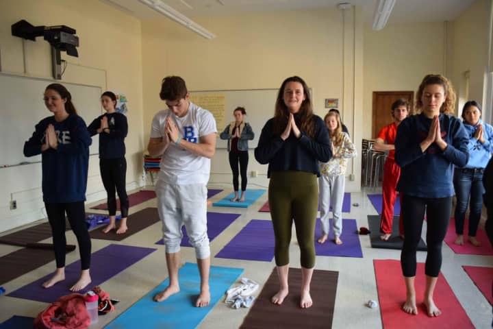 Bronxville High School students participated in a variety of health and wellness workshops, including yoga, Zumba and tai chi, during the annual Student Faculty Legislature Day.