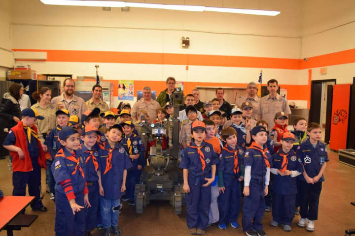 Boy Scouts in Eastchester and Tuckahoe enjoyed a live demonstration by members of the FBI bomb squad.
