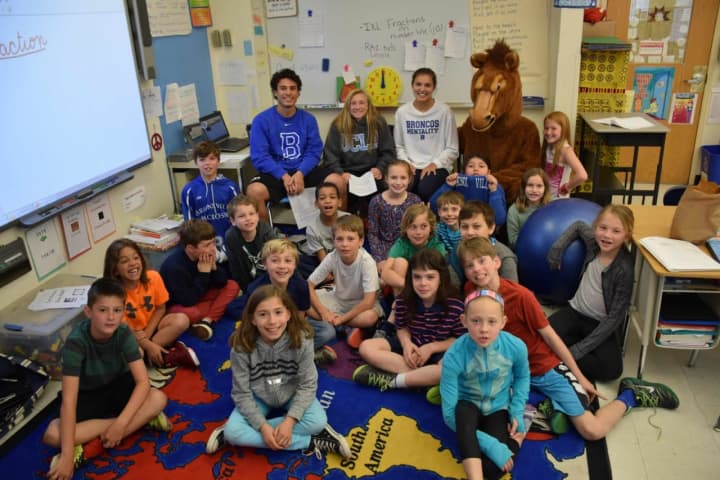 Bronxville High School student-athletes teamed up with Bronxville Elementary School third-graders during the annual “Meet the Athlete Day.”