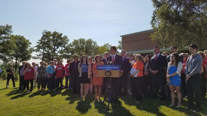 New York Gov. Andrew Cuomo was in White Plains to promote gun safety this week.