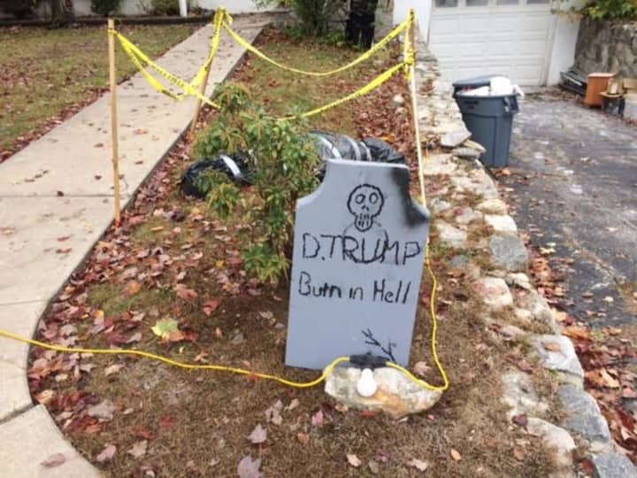 A Cortlandt woman is upset over a neighbor&#x27;s Halloween display.