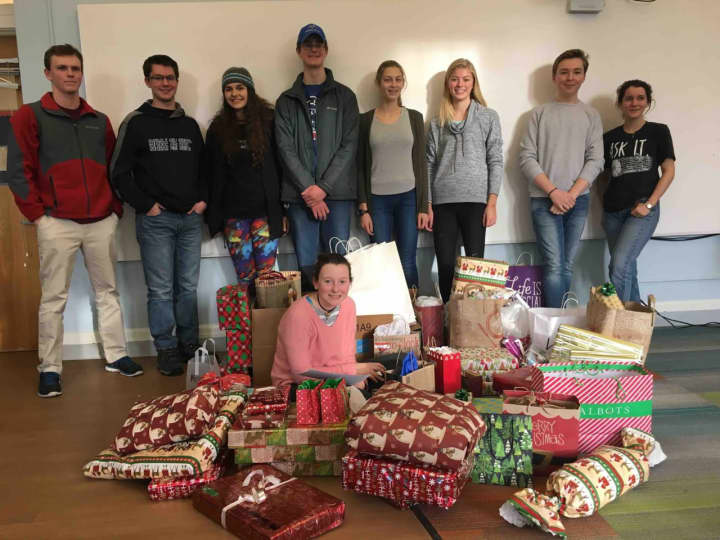 Bronxville High School students collected gifts for approximately 100 veterans at the New York State Veterans’ Home at Montrose.