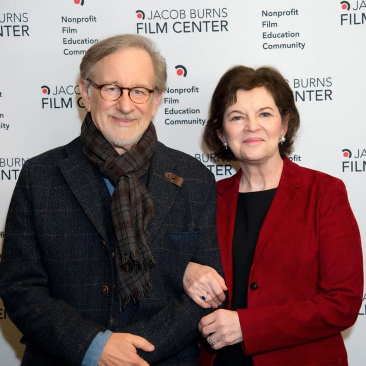 Steven Spielberg and Film Critic Janet Maslin at a preview screening of Spielberg’s new film, “The Post,&quot; at The Jacob Burns Film Center in Pleasantville.