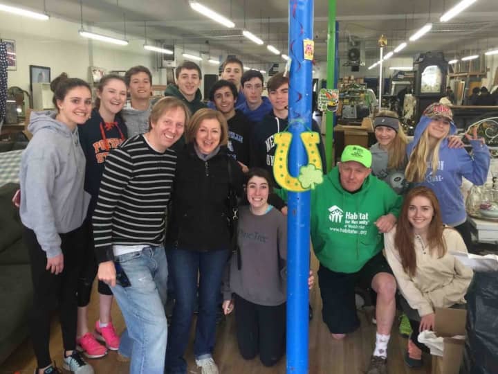Bronxville students volunteering at Habitat for Humanity in New Rochelle.