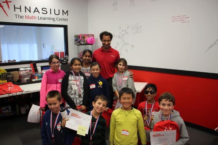 The local winners of last year&#x27;s TriMathalon at Mathnasium in Scarsdale.