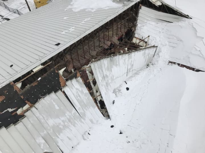 The roof of the Williams Lumbers in Rhinebeck collapsed from too much snow.