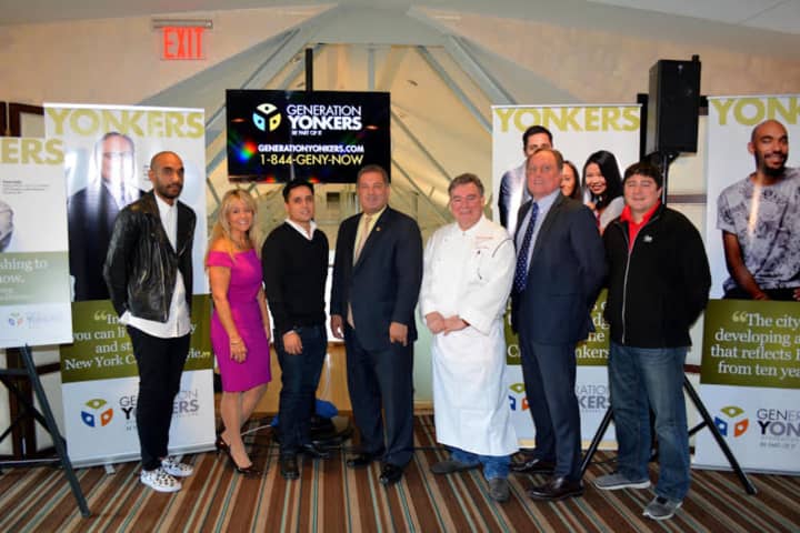 Business leaders joined Yonkers Mayor Mike Spano in launching the second generation of the Yonkers&#x27; Generation marketing campaign at X2O Xaviars on the Hudson restaurant..