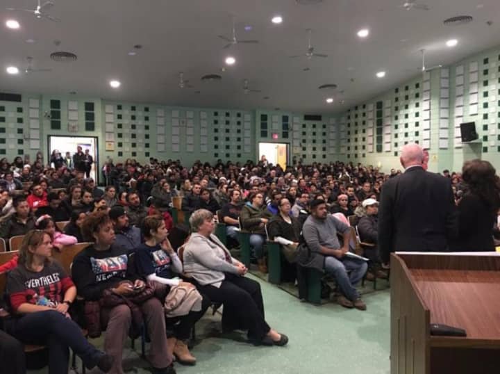 More than 500 people attended the Feb. 16 immigration forum at Columbus Elementary, which included a presentation by the Westchester Hispanic Coalition that addressed issues related to immigration laws.