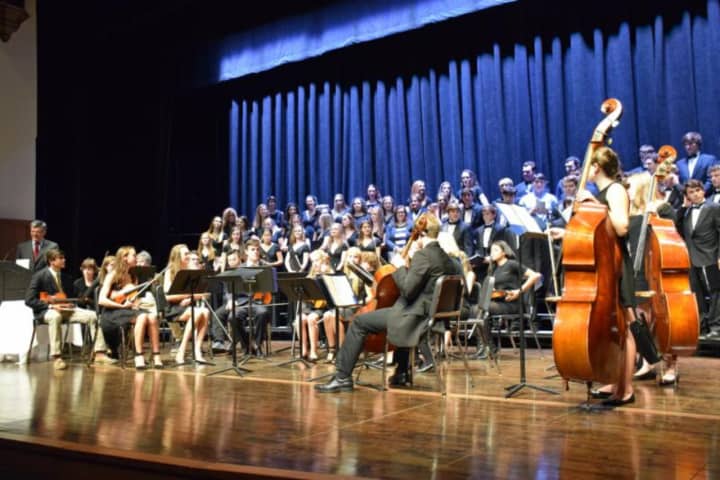 The Bronxville High School Chorus, Band and Orchestra all performed at the grand opening of the renovated auditorium.