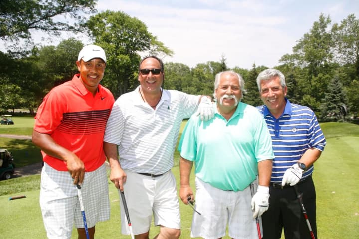 John Starks, former New York Knicks player; Jay Cirocco, BMW of Mount Kisco; Paul Tozzo, Tozzo Floors; and Tony Nardozzi, United Hebrew Board of Directors.
