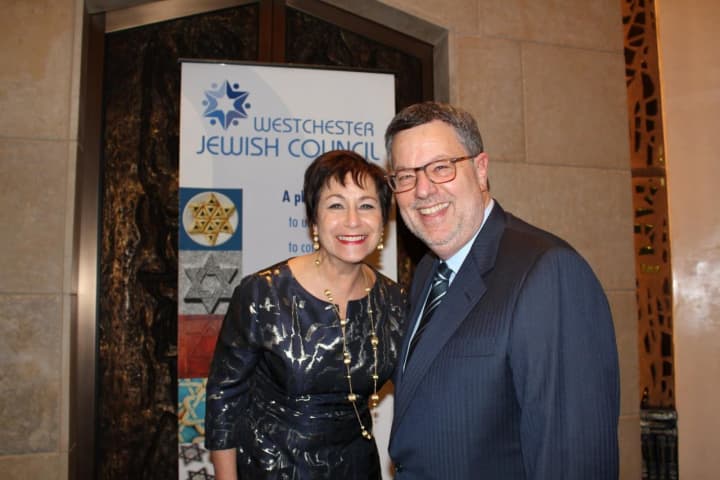 Harriet Schleifer and Bill Schrag were honored during the 40th Anniversary Gala of the Westchester Jewish Council in Mamaroneck.
