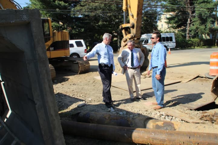 Construction is underway at Halcyon Park in New Rochelle.