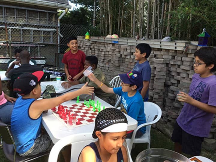 The Columbus Chess Club at their annual barbecue in New Rochelle.