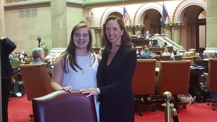 Assemblywoman Amy Paulin recently treated students who won her &quot;There Ought to Be a Law&quot; contest with a trip to Albany.