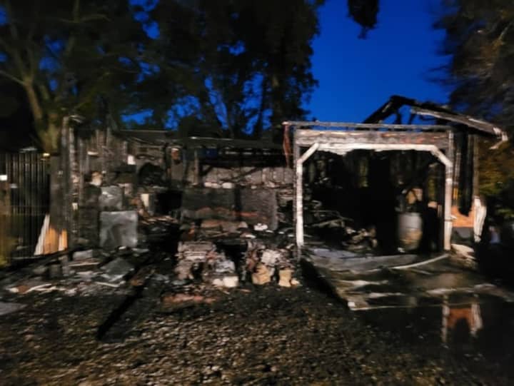 The fire was reported in the 2500 block of Liberty Grove Road in Colora.