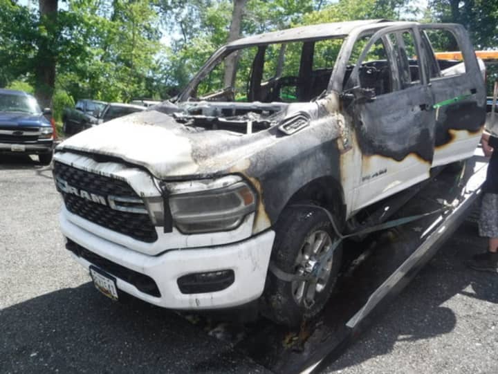 The Dodge Ram was destroyed by the fire in Calvert County