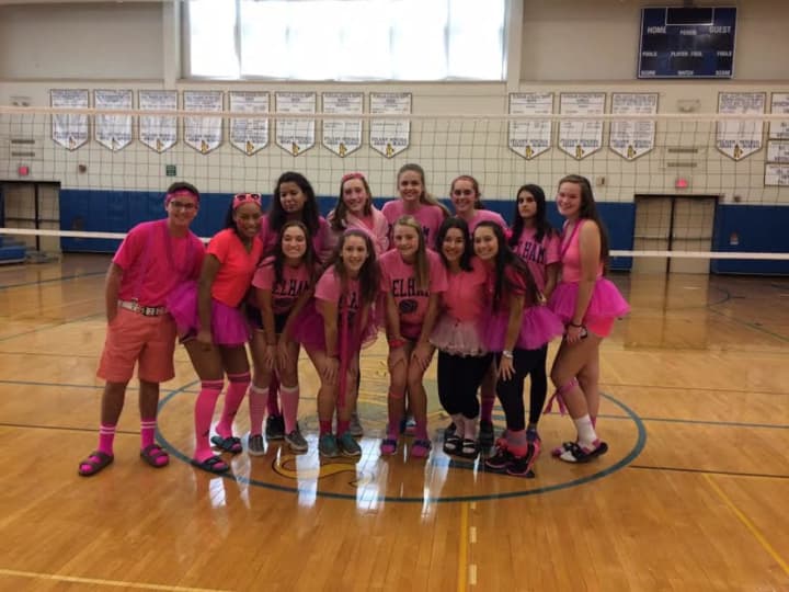The Pelham volleyball team is coming together to raise money for breast cancer research.
