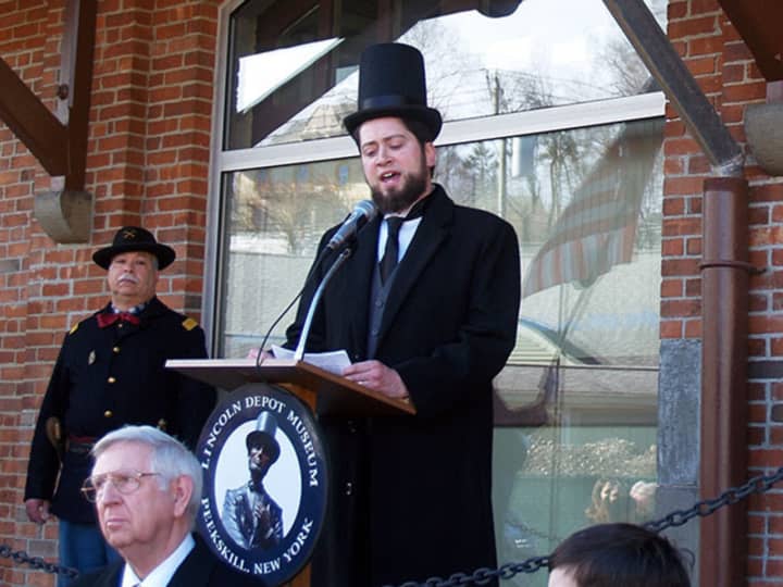 The Lincoln Society in Peekskill held a reenactment at the Lincoln Depot Museum.