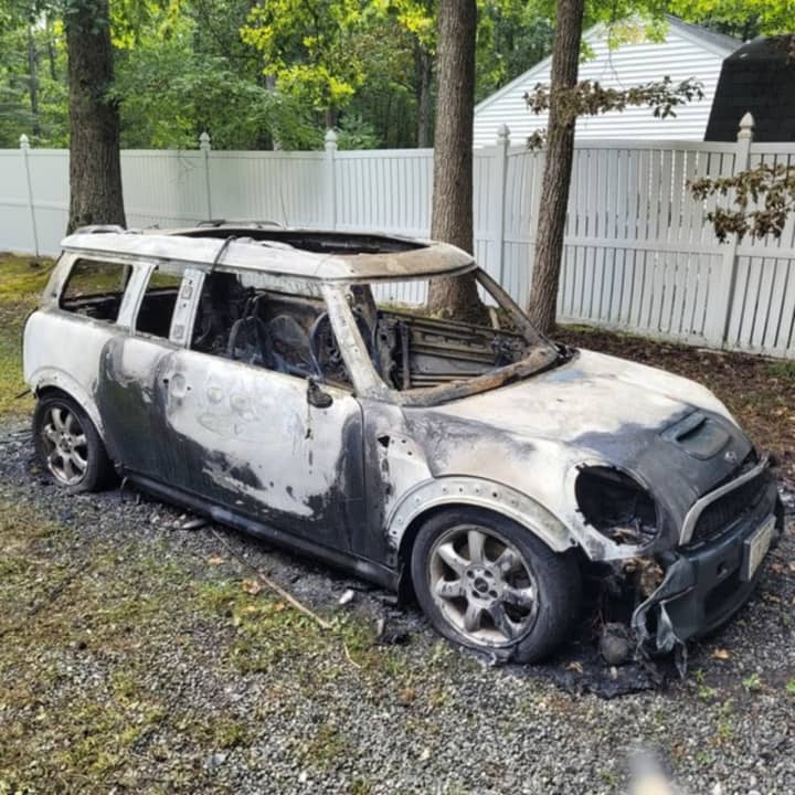 The Mini Cooper was destroyed in the fire.
