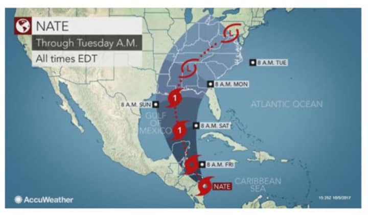 Since Nate will be moving inland over the U.S. this weekend, people may have little time to react and prepare for a tropical storm or hurricane, AccuWeather said.