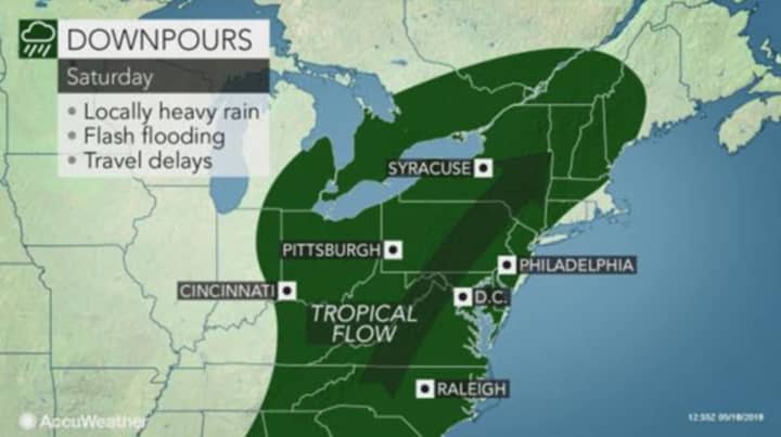 The weekend washout will include heavy downpours.